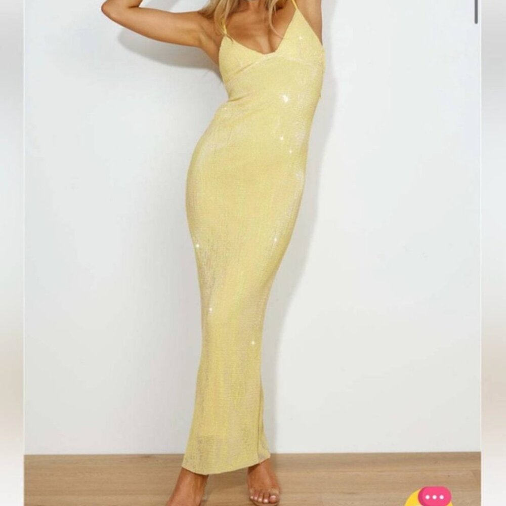 Hello Molly Yellow Sequin Dress
